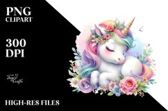 Baby Unicorn Pastel Watercolor Product Image 1