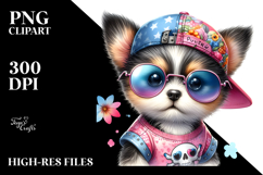 Cute Baby Puppy with Punk Look, PNG Product Image 2