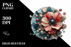 Wooden Material Poppy | Abstract Metalic Clipart Product Image 1