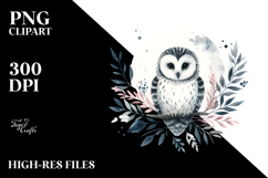 Washed Watercolor Simple Owl PNG Product Image 2
