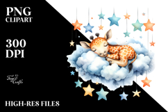 Vibrant Baby Giraffe Sleeping Cloud Stars | Sublimation Product Image 2