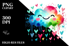 Colorful Cloud Hearts PNG Product Image 2