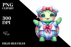 Colorful Baby Turtle Sailor Suit Clipart Product Image 1