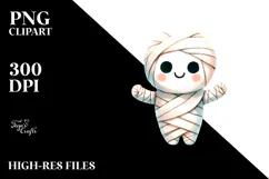 Funny Simple Mummy Watercolor PNG Product Image 2