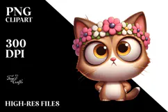 Exaggerated Cartoon Kitten PNG Product Image 2