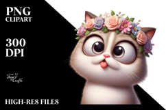 Exaggerated Cartoon Kitten PNG Product Image 2