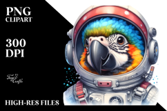 Smiling Macaw Astronaut, PNG Product Image 2
