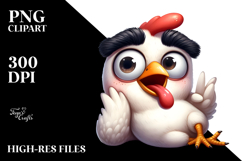 Cartoony Chicken with Anthropomorphic Features, PNG Product Image 2