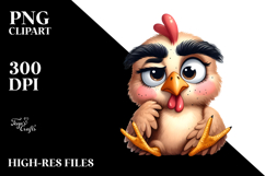 Cartoony Watercolor Chicken PNG Product Image 2