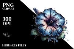 Detailed Glossy Petunia Watercolor Splash Like Clipart Product Image 3