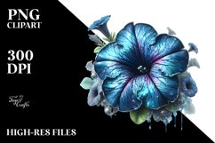 Detailed Glossy Petunia Watercolor Splash Like Clipart Product Image 1