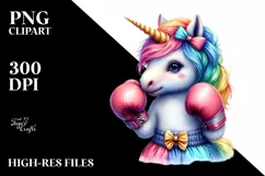 Colorful Baby Unicorn PNG Product Image 1