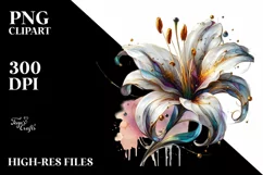 Abstract Glossy Lily Art, Transparent PNG Product Image 1