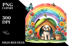 Colorful Floral Rainbow Scene | Sublimation Clipart Product Image 2