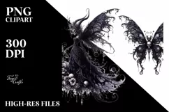 Detailed Gothic Fairy | Sublimation | Clipart Product Image 3