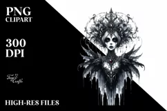 Detailed Gothic Fairy | Sublimation | Clipart Product Image 1