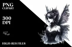 Detailed Gothic Fairy | Sublimation | Clipart Product Image 1