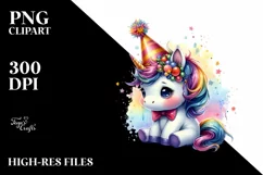 Colorful Baby Unicorn PNG Product Image 3