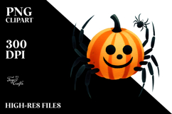 Funny Spider Clipart, Watercolor Style Product Image 2