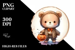 Cute Baby Bear, Washed Watercolor PNG Product Image 1