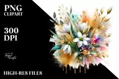 Colorful Abstract Vibrant Bouquet Gold Foil Product Image 1