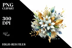 Colorful Abstract Vibrant Bouquet Gold Foil Product Image 1