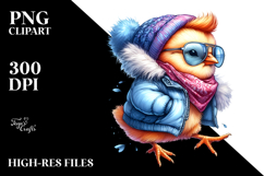 Cute Baby Chicken with Cool Haircut, Transparent PNG Product Image 2