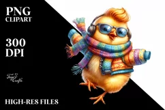 Cute Baby Chicken with Cool Haircut, Transparent PNG Product Image 3