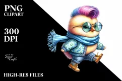 Cute Baby Chicken with Cool Haircut, Transparent PNG Product Image 1