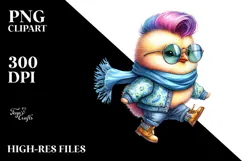 Cute Baby Chicken with Cool Haircut, Transparent PNG Product Image 2