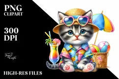 Beachwear Baby Cat Watercolor Product Image 3