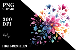 Simple Boho Heart Flower PNG Product Image 2