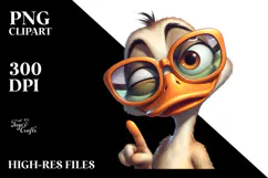 Goofy Cartoon Duck PNG Product Image 2