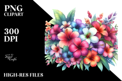 Colorful Hawaiian Flowers, White Background PNG Product Image 2