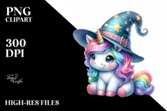 Colorful Baby Unicorn PNG Product Image 1