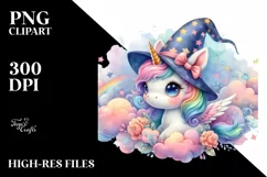 Colorful Baby Unicorn PNG Product Image 3