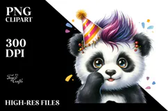 Baby Panda with Party Hat PNG Product Image 2