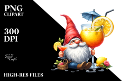 Whimsical Cocktail Gnome PNG Product Image 2