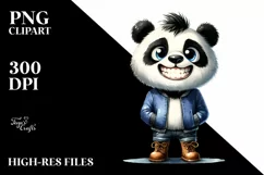 Panda with Big Eyes Watercolor Clipart Product Image 1