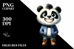 Watercolor Panda Big Eyes Standing Up | Clipart Product Image 3