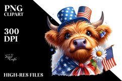Caricature-Like Highland Cow Portrait | Clipart Product Image 3
