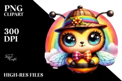 Baby Bee in Detective Hat, PNG Product Image 2