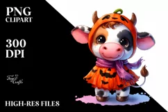 Cute Baby Cow Halloween Costume | Sublimation Clipart Product Image 3