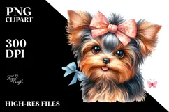 Cute Yorkshire Terrier, Joyful and Bright, PNG Product Image 2