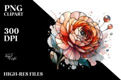 Stained Ranunculus | Abstract Shiny Clipart Product Image 3