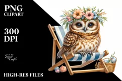 Young Owl Beach Chair Clipart Product Image 3