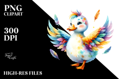 Colorful Wimsical Duck Clipart Product Image 2