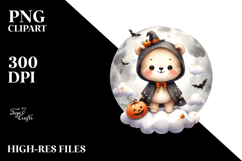 Watercolor Style Funny Halloween Clipart, Transparent PNG Product Image 2