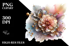 Shiny Carnation Watercolor Splash, PNG Product Image 2