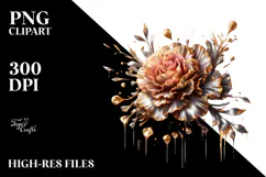 Shiny Carnation Watercolor Splash, PNG Product Image 2